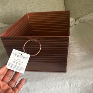 Harry and David Copper Rectangular Storage Bin NWT